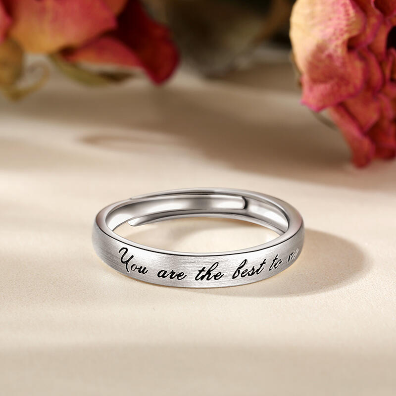 Jeulia Anillo de Pareja Ajustable para Hombre en Plata de Ley