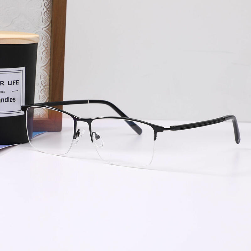 Cuicee Rectangle Browline Black Glasses