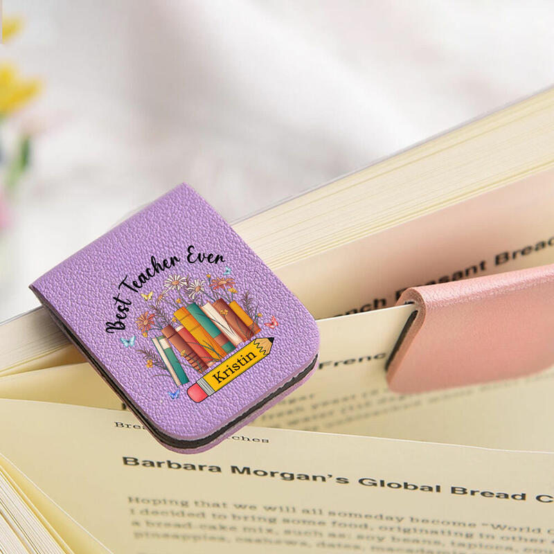 Personalisierte magnetisches Lesezeichen aus Leder Geschenke zum Schulanfang für Lehrer