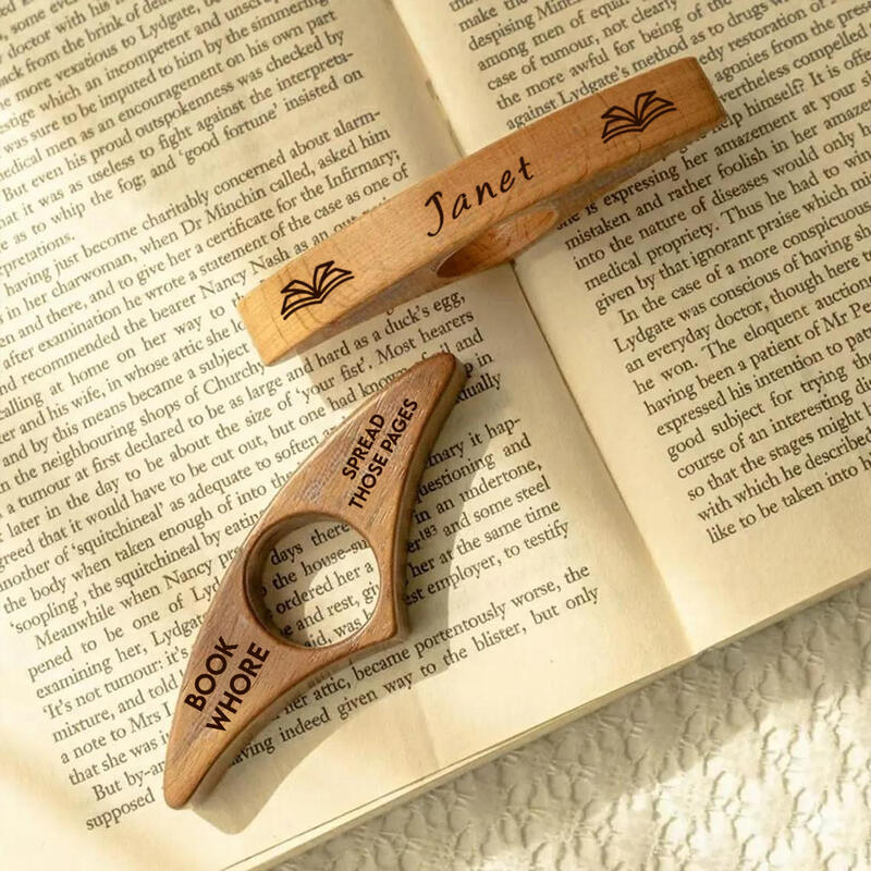 Personalized Book Page Holder Wooden Reading Accessories Birthday Gift for Book Lovers