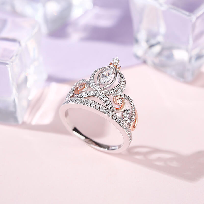 Jeulia "Cinderella's Dream" Pumpkin Carriage Sterling Silver Ring