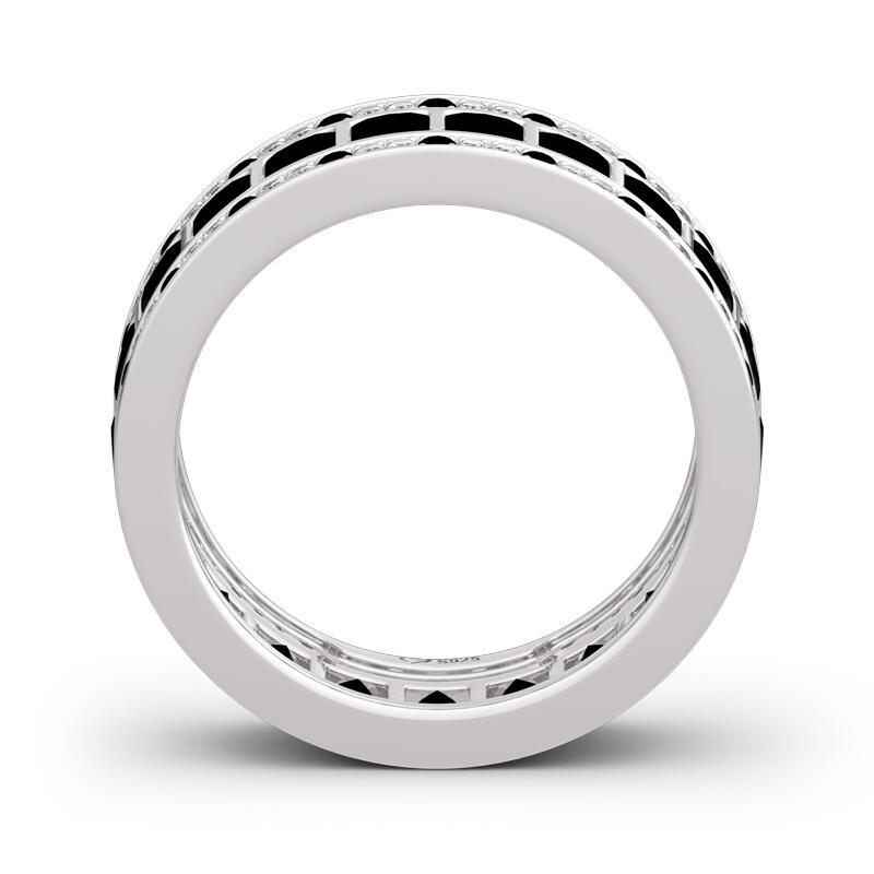 Jeulia Anillo para hombre de plata esterlina con corte princesa