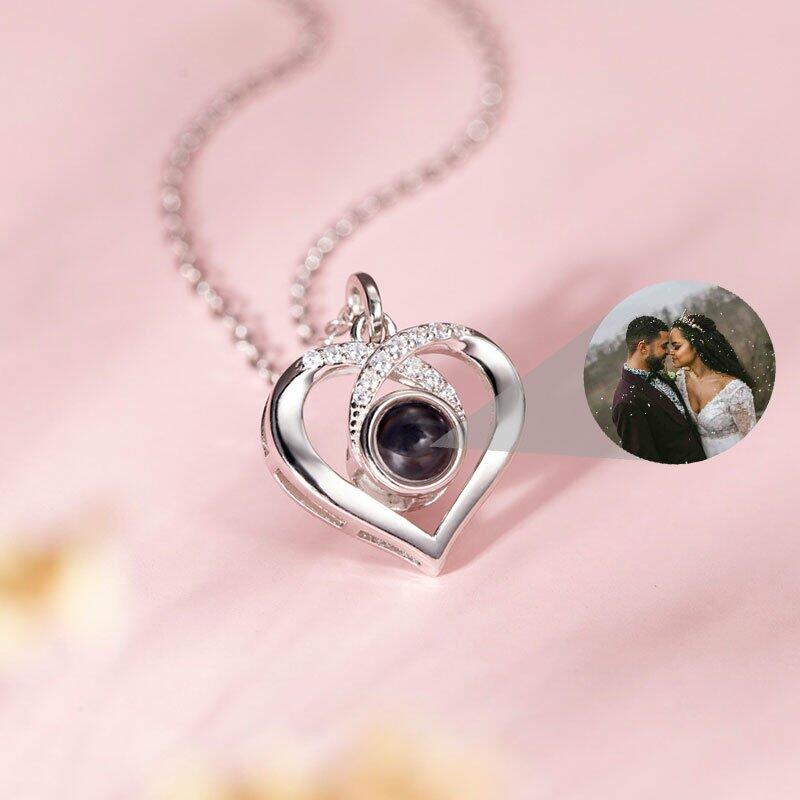 ハート 投影 写真 写真入れ ネックレス