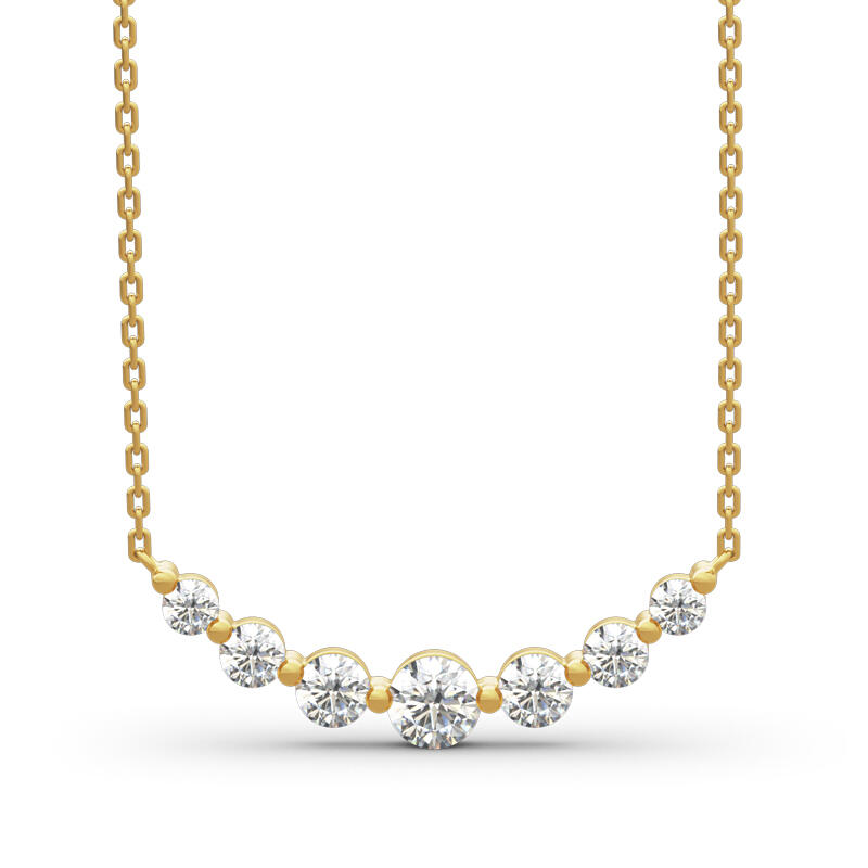 Jeulia Simple Style Round Cut Sterling Silver Necklace