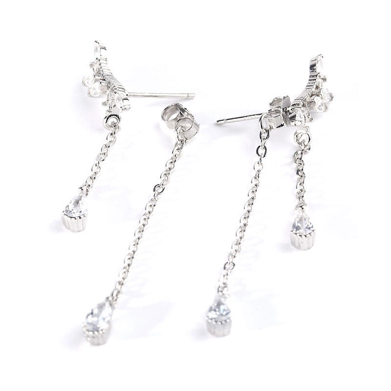 Jeulia Wing Design Sterling Silver Earring Drops