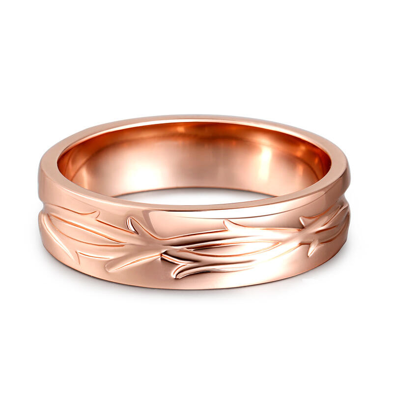 Jeulia Unique Branch Carved Sterling Silver Men's Band