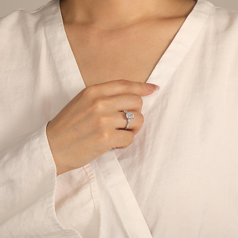 "I'll Be There" Oval Cut Side Stone Engagement Ring