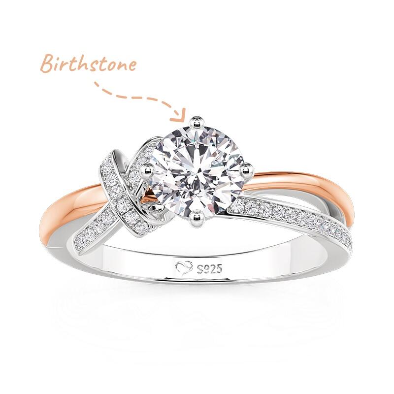 Jeulia Amore Custom Knot Birthstone Ring