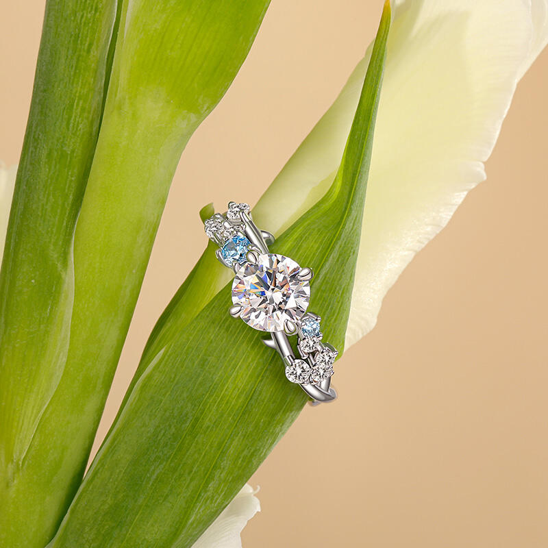 Jeulia Thorn Cluster Twist Custom Birthstone Engagement Ring