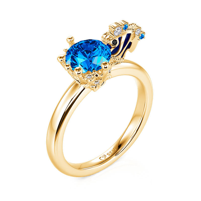 Jeulia Hug Me Anillo Pez Inspirado en el Océano de Plata de Ley