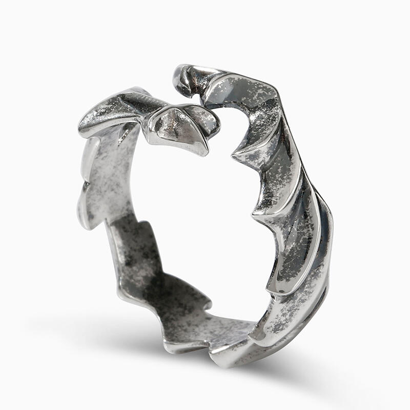 Jeulia "Dragon Flame" Sterling Silver Open Ring