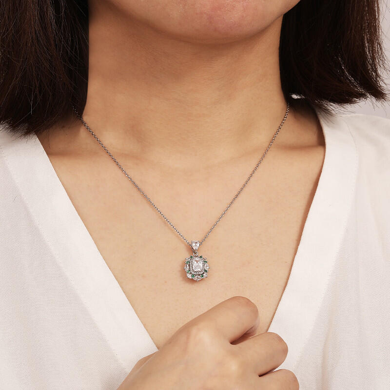 "Das Beste für dich" Smaragdschliff-Halskette