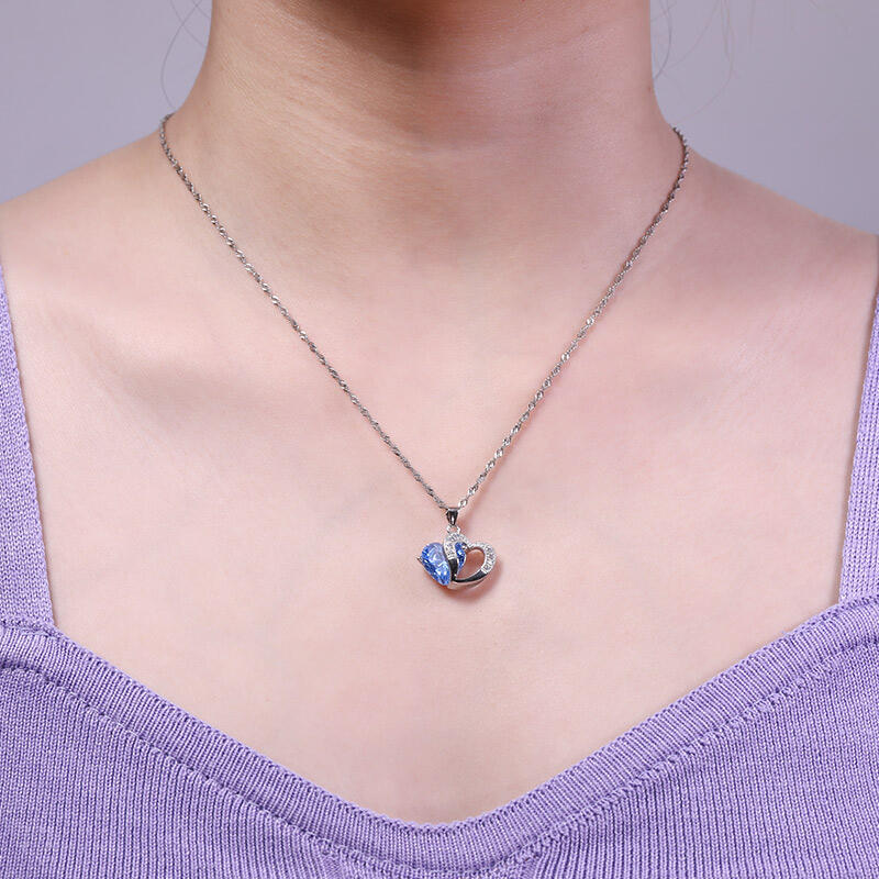 Jeulia Heart Cut Sterling Silver Personalized Necklace