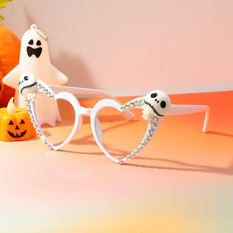 Halloween Cedriea Heart Skeleton Glasses