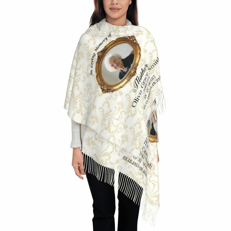 Custom Scarf with Photo of Grandma as a Souvenir Gift for Warm Memories for Christmas