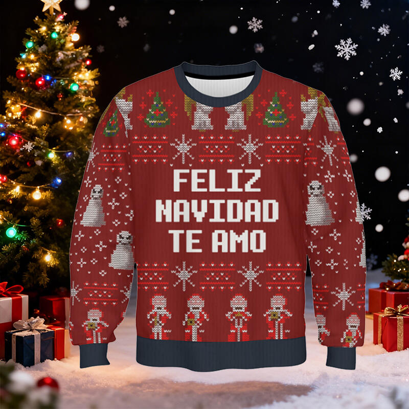 Personalized Ugly Sweater Unisex Custom Messages Snowman Festive Style Design Christmas Gift for Friends