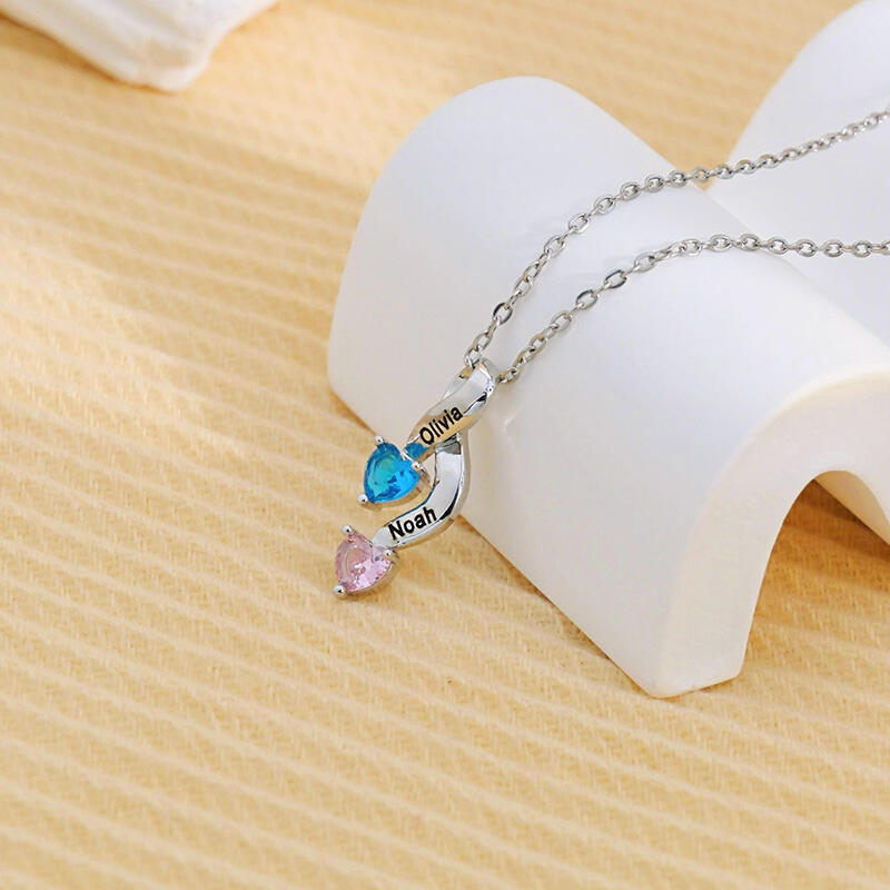 Collier personnalisé avec pierre de naissance et nom personnalisable un cadeau adorable pour les couples