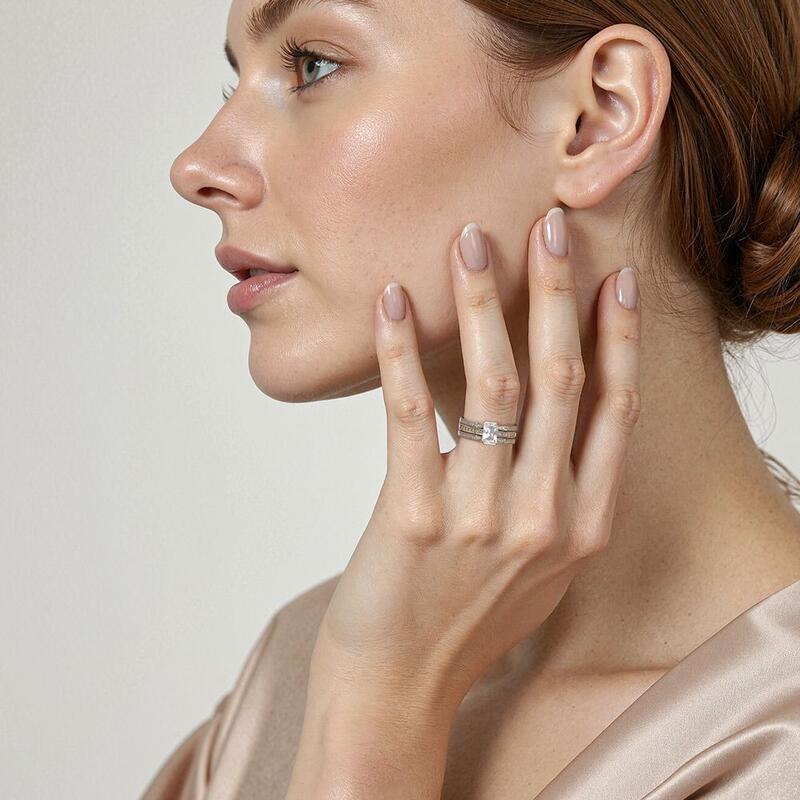 "I'm Yours" Radiant Cut Bridal Set