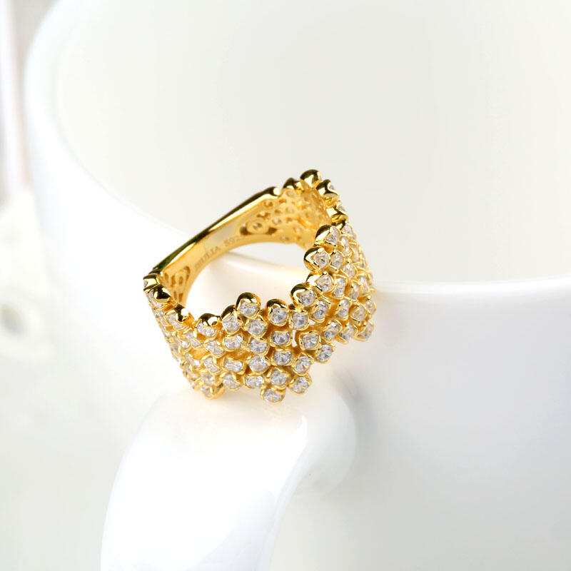 Jeulia Irregular Round Cut Sterling Silver Women's Band