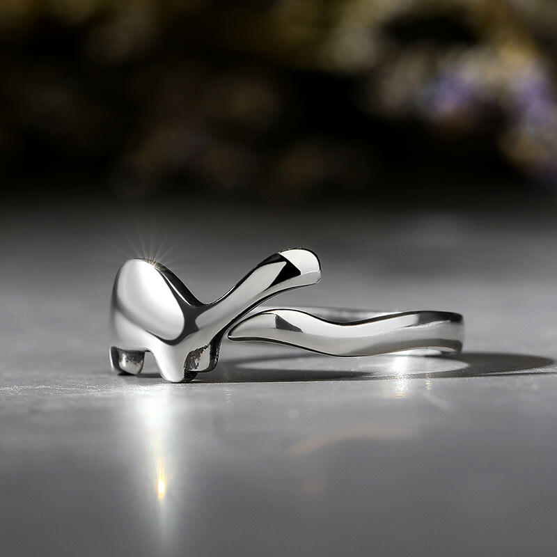 Jeulia "Cute Dinosaur" Sterling Silver Ring