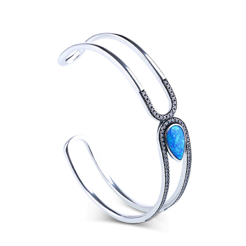 Jeulia Water-Drop Opal Cuff Bracelet