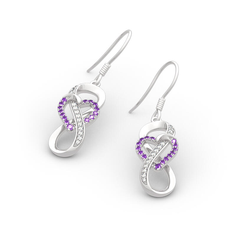 Jeulia Infinity and Heart Sterling Silver Drop Earrings
