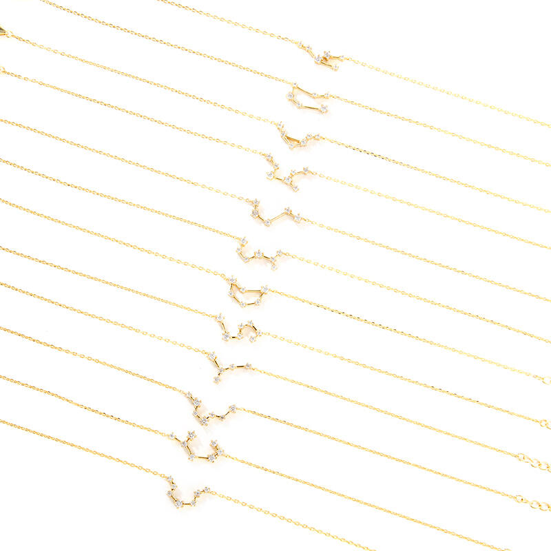 Jeulia "Your Lucky Star" Twelve Constellations Sterling Silver Personalized Anklet