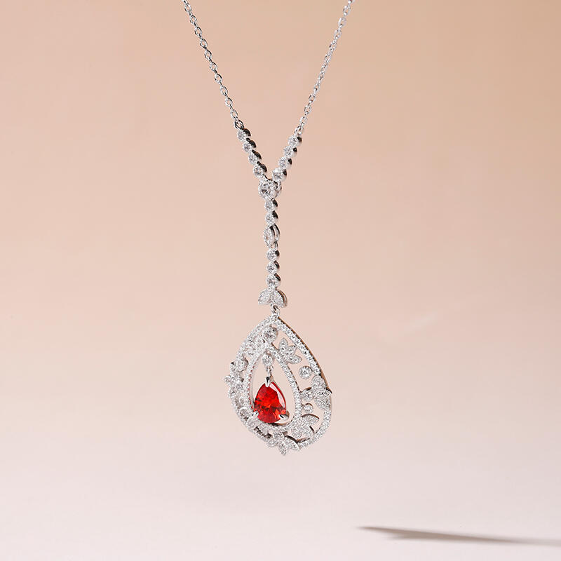 Jeulia Vintage Leaf Design Sterling Silver Necklace
