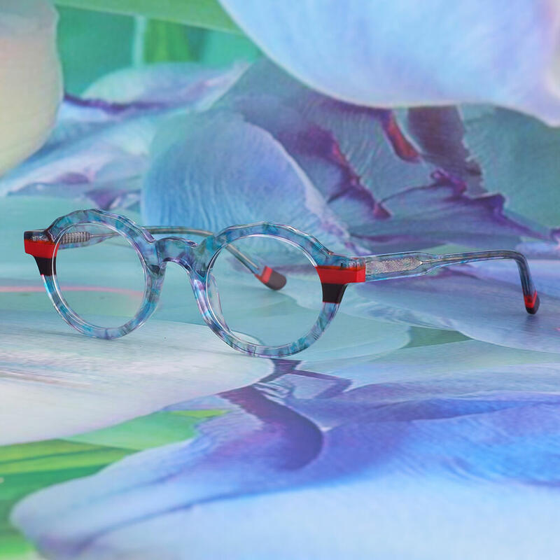 Angie Round Blue Glasses