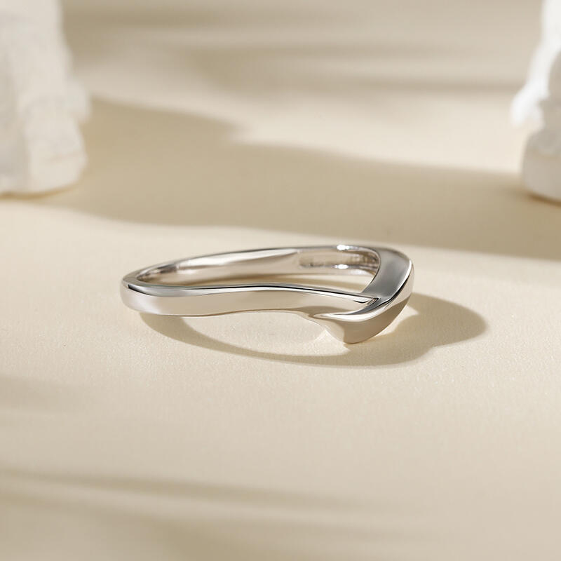 Jeulia Simple Stylish Design Sterling Silver Men's Wedding Band