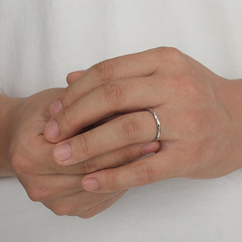 Jeulia Anillo torcido de compromiso de plata de ley para hombre