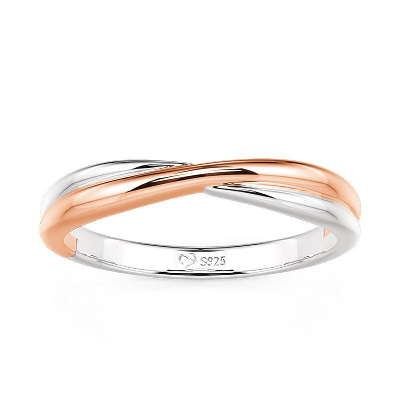 Jeulia Bague de Mariage Homme Minimaliste à Torsade Deux Tons