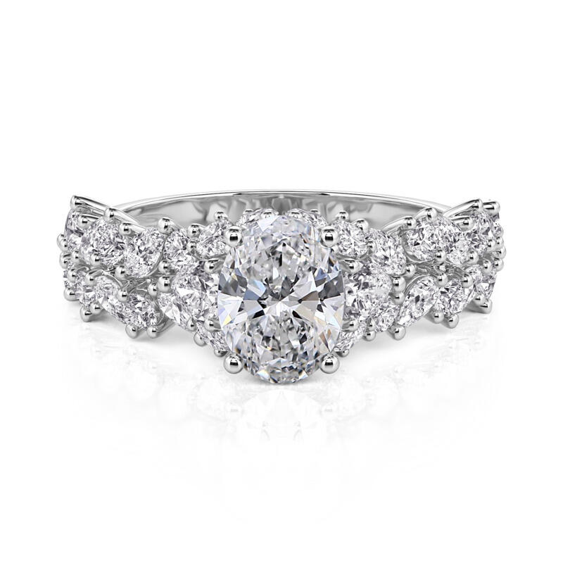 Jeulia Olivetta Oval Hidden Halo Engagement Ring
