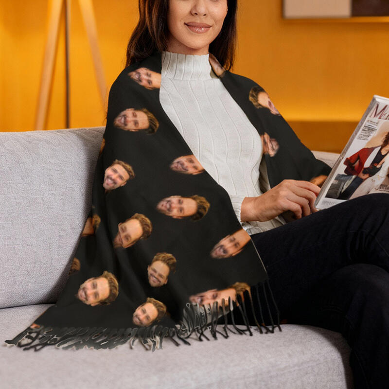 カスタマイズ 写真入れ 顔写真 スカーフ ストール 大判