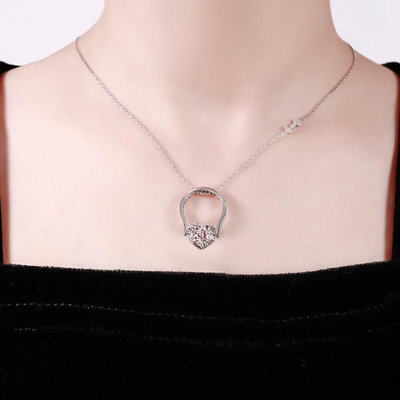 Jeulia "Alma gemela" Anillo de fotos personalizado de plata esterlina (con una cadena gratuito)