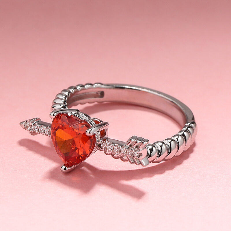 Jeulia "Arrow to Your Heart" Sterling Silver Ring