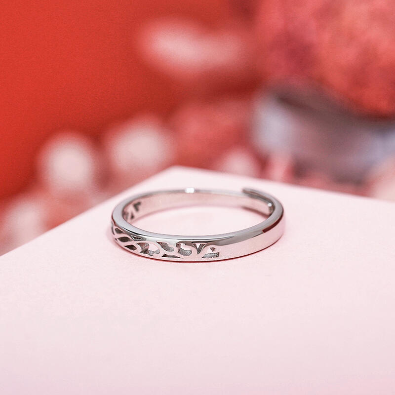 Jeulia "Endless Love" Vinranka med Blommönster Justerbart Band i Sterling Silver för Dam