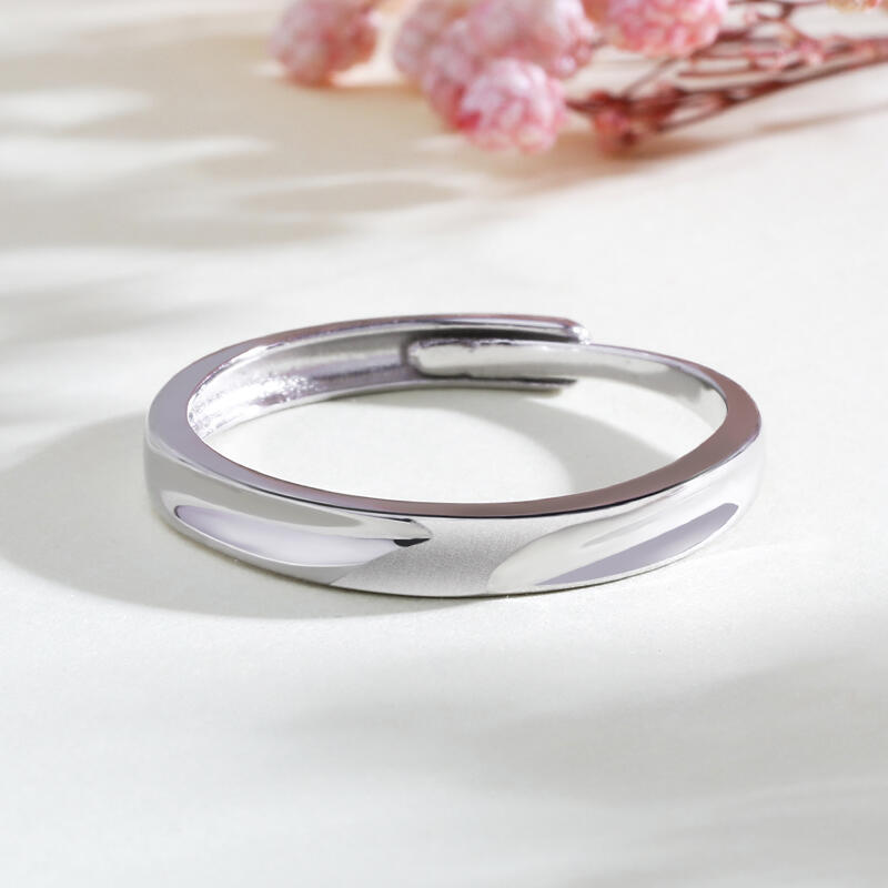 Jeulia "Love Never Fails" Enkelt Matt Justerbart Sterling Silver Band för Dam