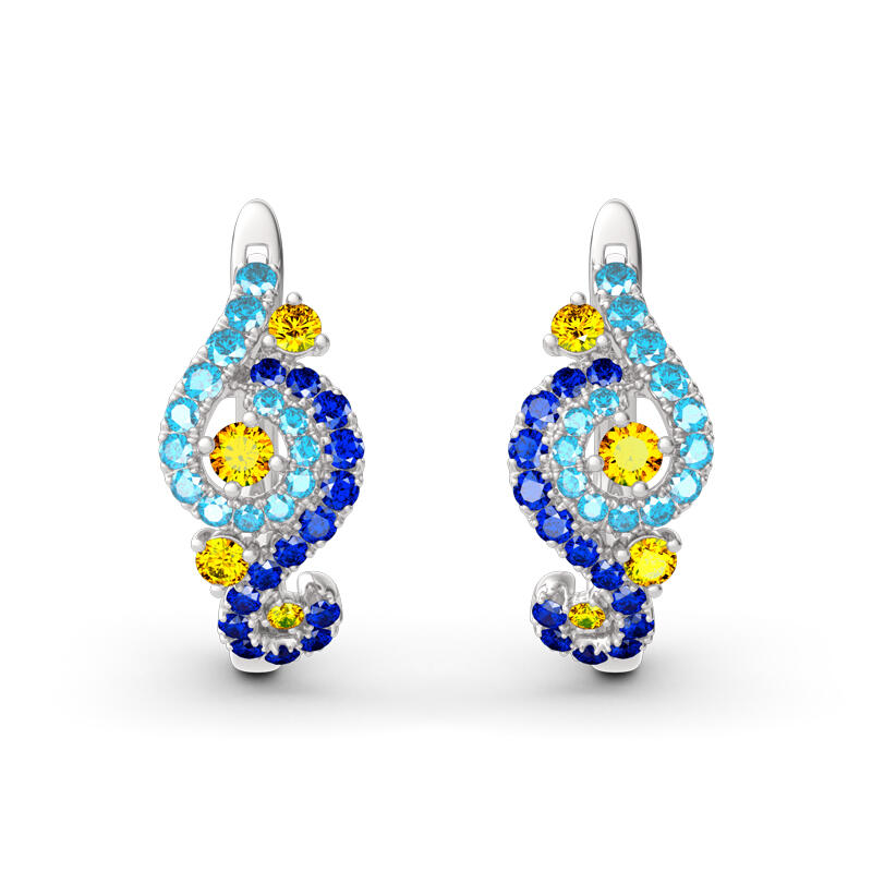 Jeulia The Starry Night Inspired Sterling Silver Earrings