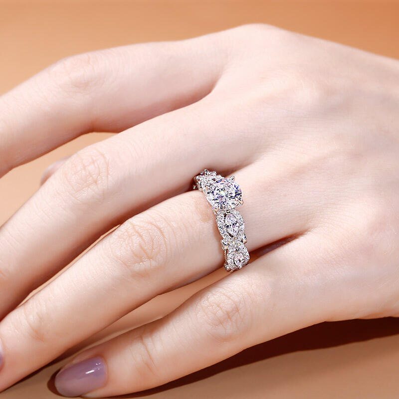 Jeulia Anillo Vintage de Plata de Ley de Corte Redondo