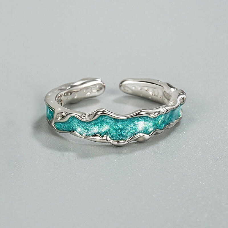 Jeulia "Aurora Impression" Open Design Sterling Silver Women's Band