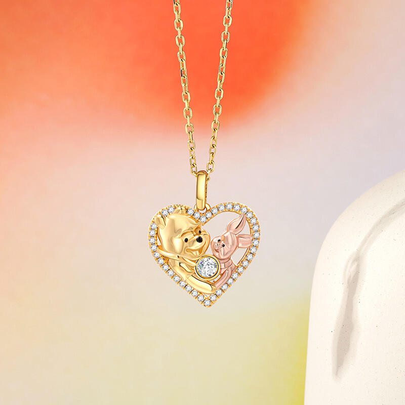 Jeulia Fine Custom Bear Pals Birthstone Necklace