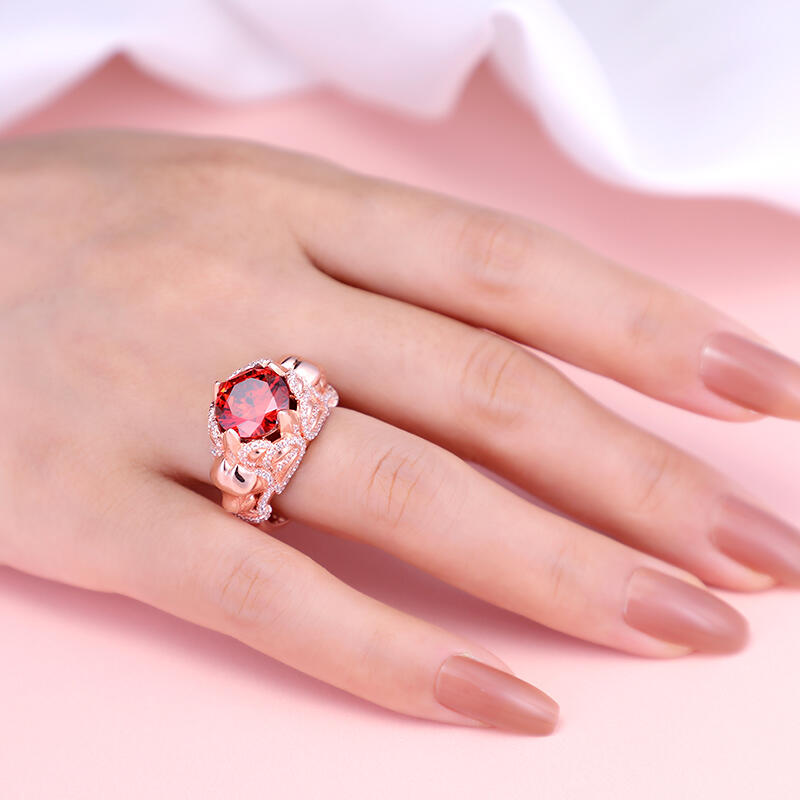 Jeulia "King of Beasts" Lion Round Cut Sterling Silver Ring