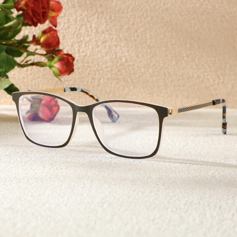 Charlotte Rechteckige Grüne Brille