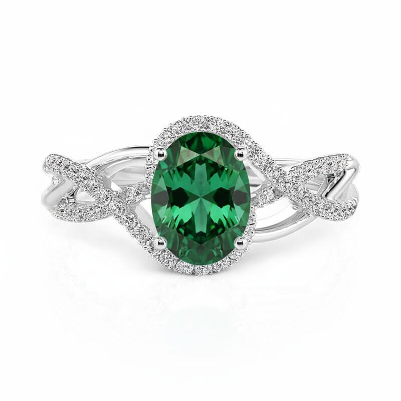 Jeulia Double Twist Custom Oval Birthstone Ring