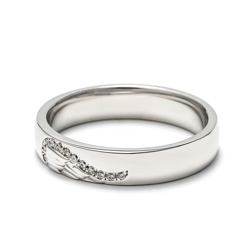 Jeulia Angel Wing Creative Engraved Sterling Silver Women's Band