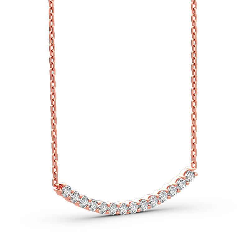 Jeulia Simple Style Round Cut Sterling Silver Necklace