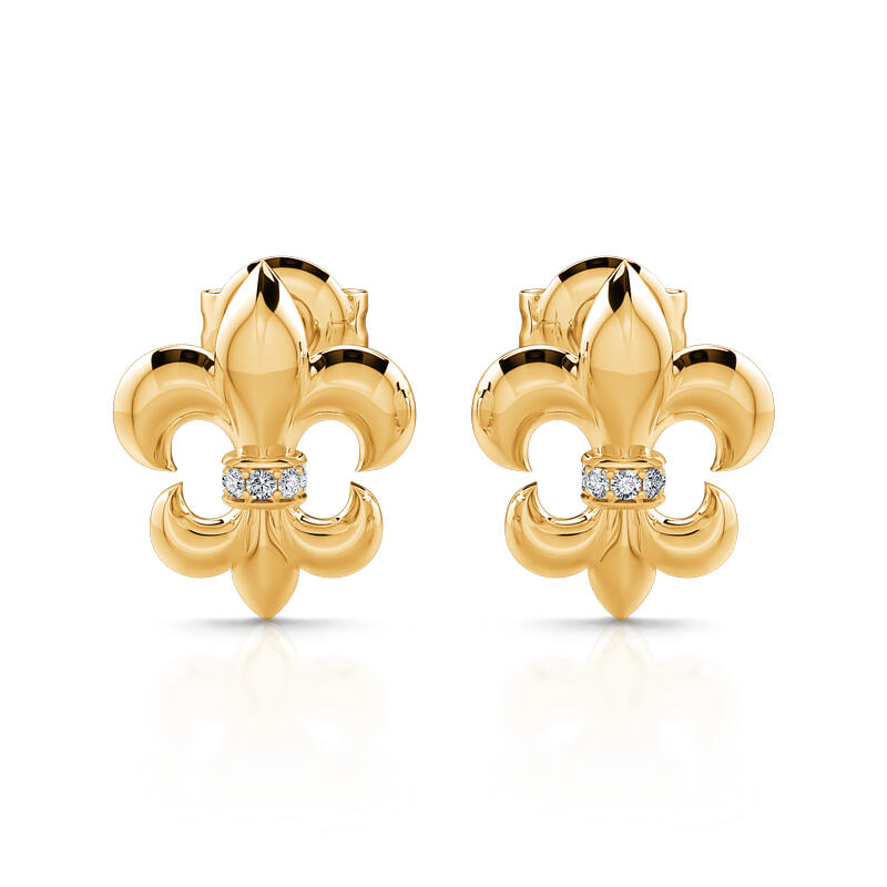 Jeulia Fleur-de-lis Sterling Silver Stud Earrings