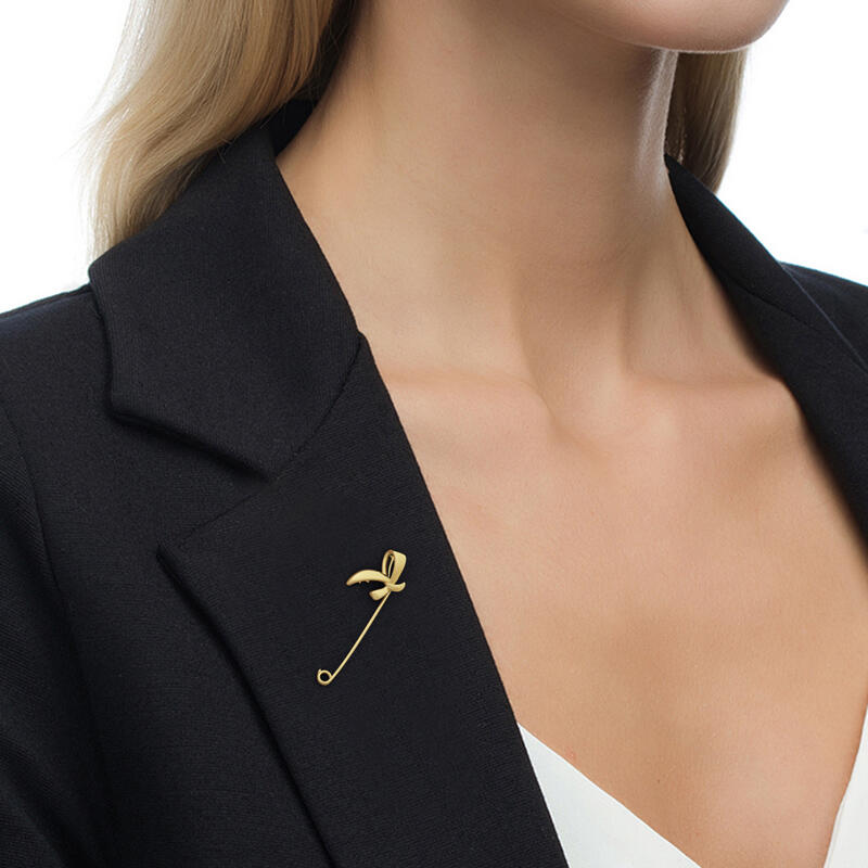 Jeulia Simple Bow-knot Design Sterling Silver Brooch