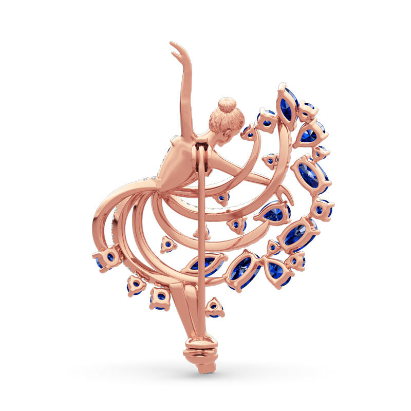 Jeulia "Dancing Girl" Sterling Silver Brooch